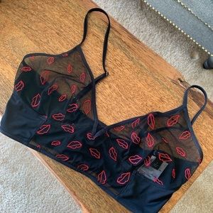 Embroidered kisses bralette